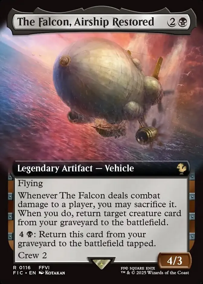 2025 Final Fantasy Commander The Falcon, Airship Restored [Extended Art Foil] rare #116 rare card image