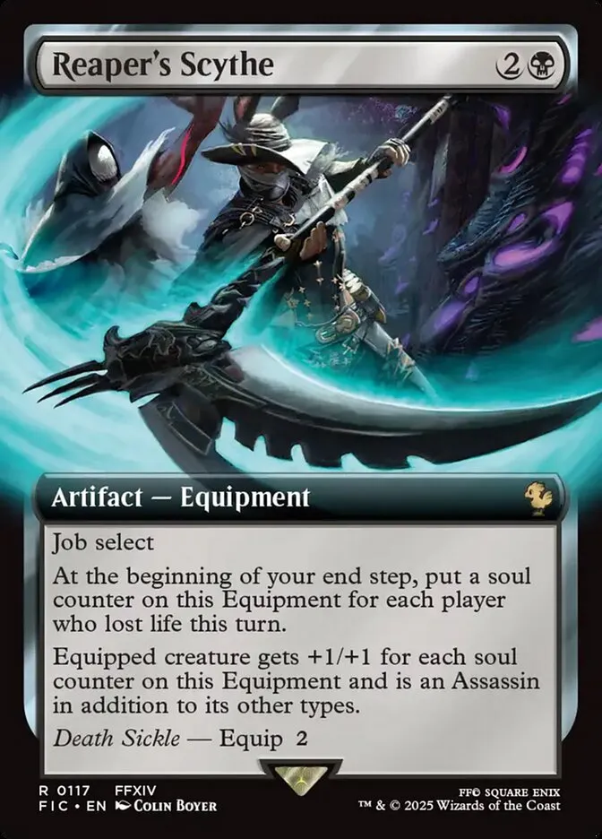 2025 Final Fantasy Commander Reaper's Scythe [Extended Art Foil] rare #117 rare card image