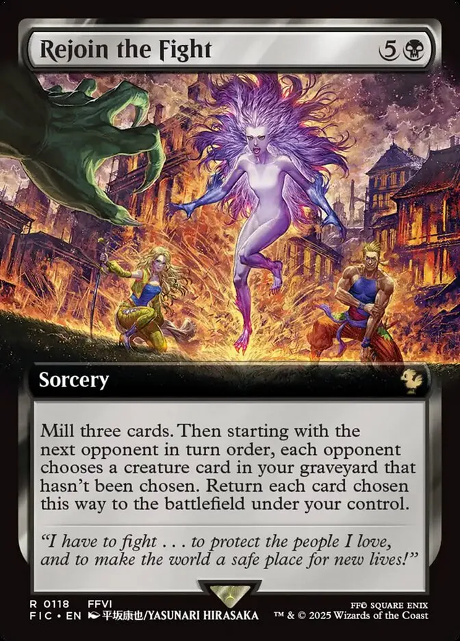 2025 Final Fantasy Commander Rejoin the Fight [Extended Art Foil] rare #118 rare card image