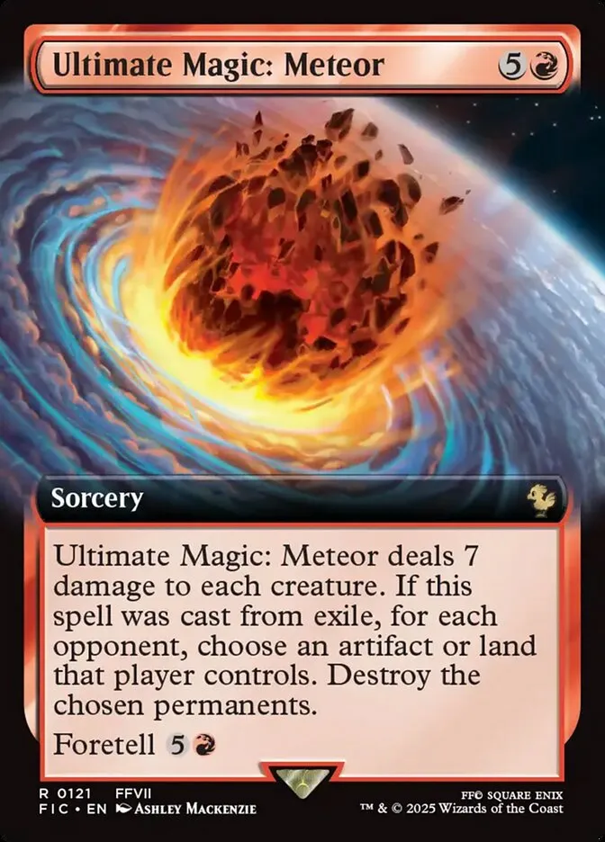 2025 Final Fantasy Commander Ultimate Magic: Meteor [Extended Art Foil] rare #121 rare card image