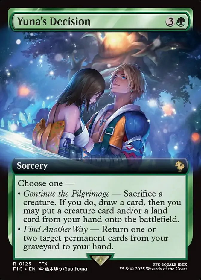 2025 Final Fantasy Commander Yuna's Decision [Extended Art Foil] rare #125 rare card image