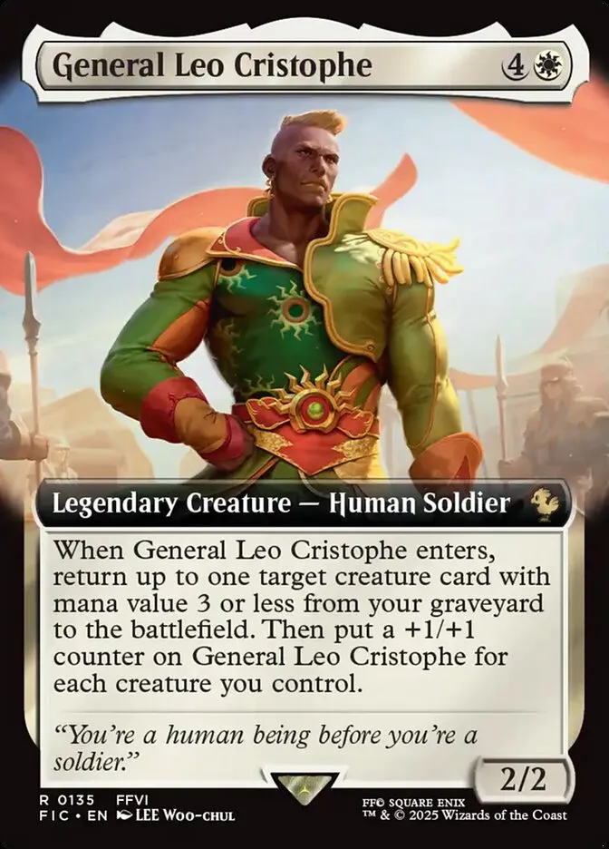 2025 Final Fantasy Commander General Leo Cristophe [Extended Art Foil] rare #135 rare card image