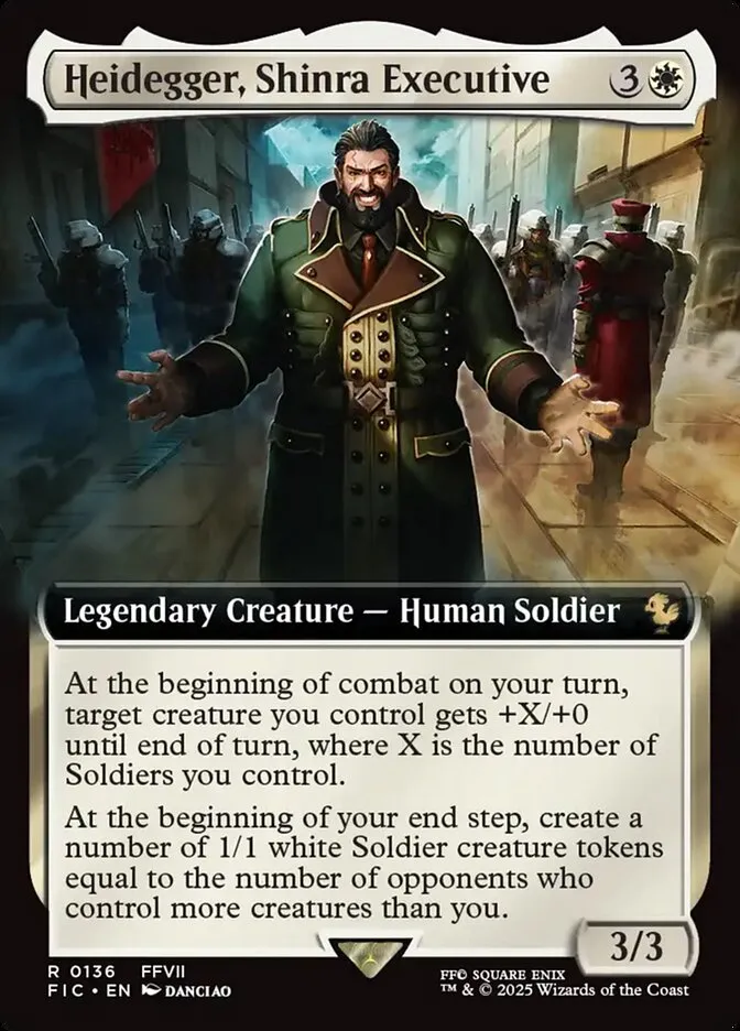 2025 Final Fantasy Commander Heidegger, Shinra Executive [Extended Art Foil] rare #136 rare card image