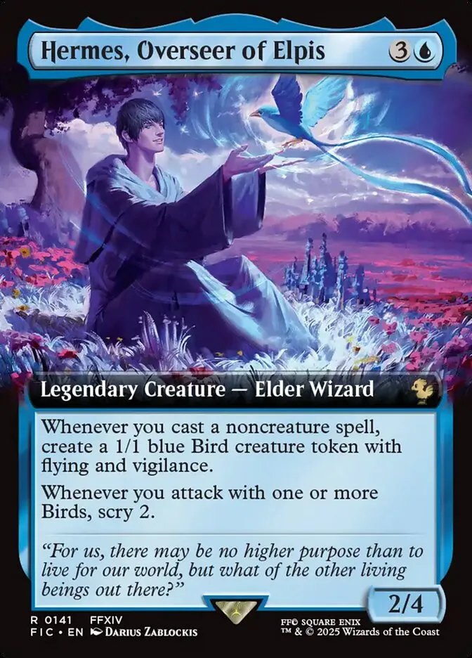 2025 Final Fantasy Commander Hermes, Overseer of Elpis [Extended Art Foil] rare #141 rare card image