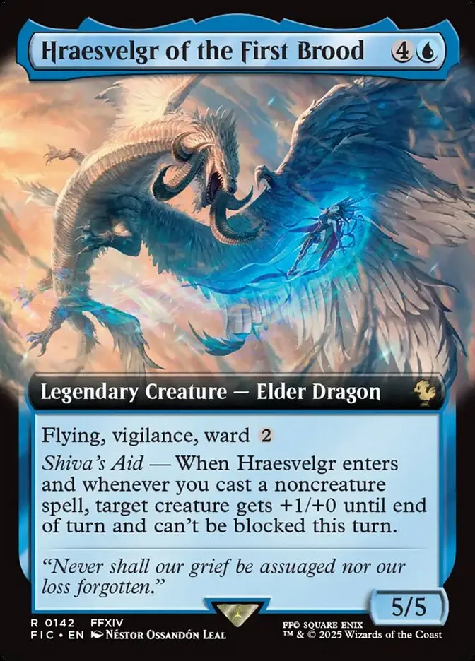 2025 Final Fantasy Commander Hraesvelgr of the First Brood [Extended Art Foil] rare #142 rare card image
