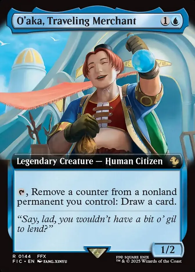 2025 Final Fantasy Commander O'aka, Traveling Merchant [Extended Art Foil] rare #144 rare card image