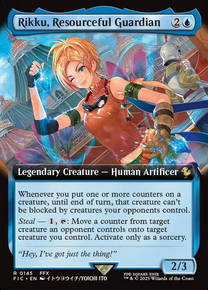 2025 Final Fantasy Commander Rikku, Resourceful Guardian [Extended Art Foil] rare #145 rare card image