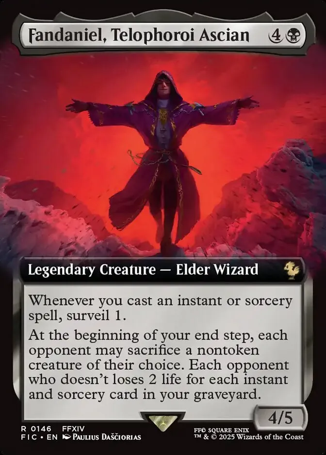 2025 Final Fantasy Commander Fandaniel, Telophoroi Ascian [Extended Art Foil] rare #146 rare card image