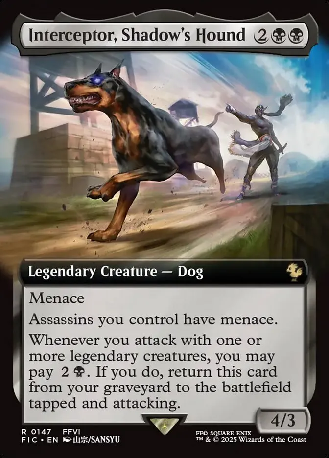 2025 Final Fantasy Commander Interceptor, Shadow's Hound [Extended Art Foil] rare #147 rare card image