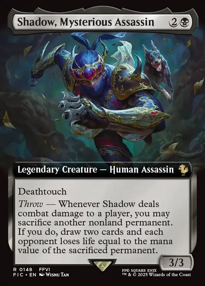 2025 Final Fantasy Commander Shadow, Mysterious Assassin [Extended Art Foil] rare #148 rare card image