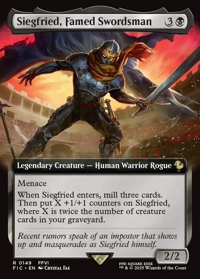 2025 Final Fantasy Commander Siegfried, Famed Swordsman [Extended Art Foil] rare #149 rare card image