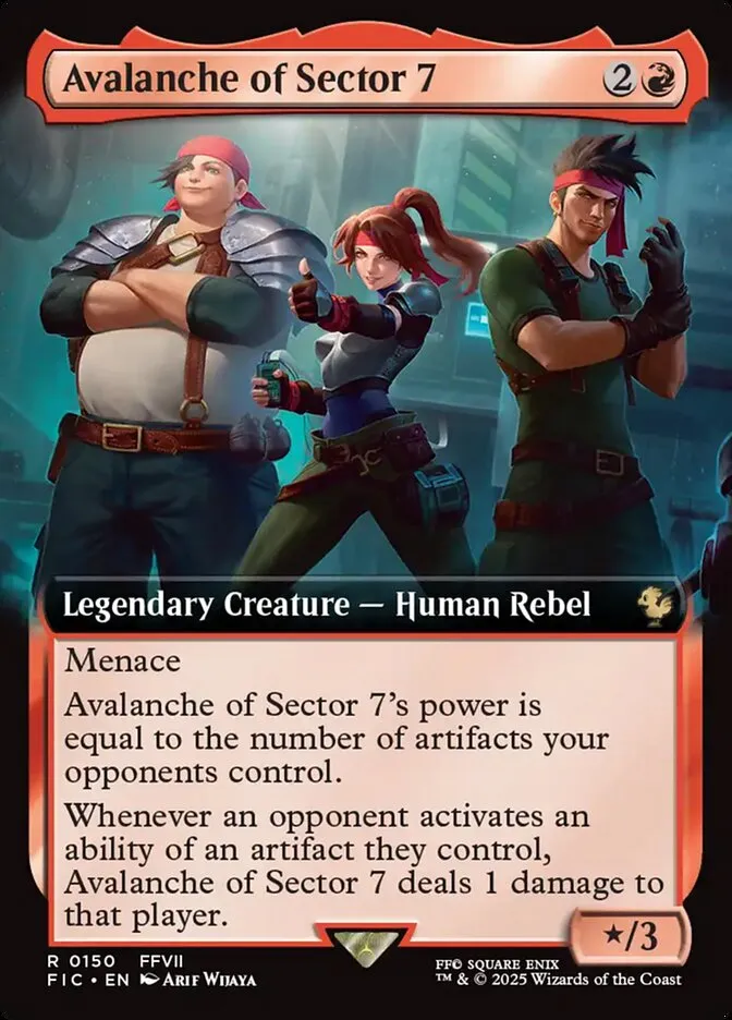 2025 Final Fantasy Commander Avalanche of Sector 7 [Extended Art Foil] rare #150 rare card image