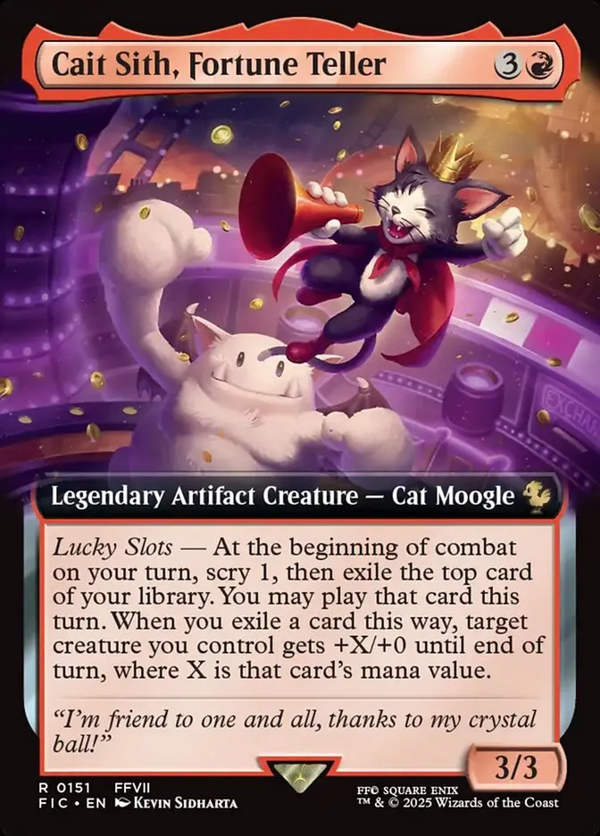 2025 Final Fantasy Commander Cait Sith, Fortune Teller [Extended Art Foil] rare #151 rare card image