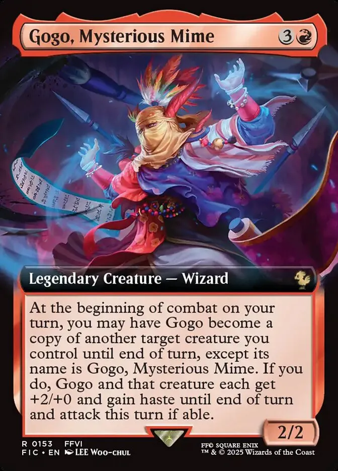 2025 Final Fantasy Commander Gogo, Mysterious Mime [Extended Art Foil] rare #153 rare card image