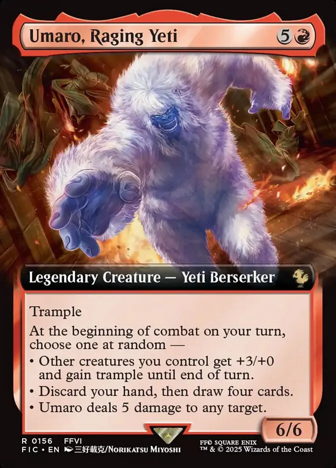 2025 Final Fantasy Commander Umaro, Raging Yeti [Extended Art Foil] rare #156 rare card image