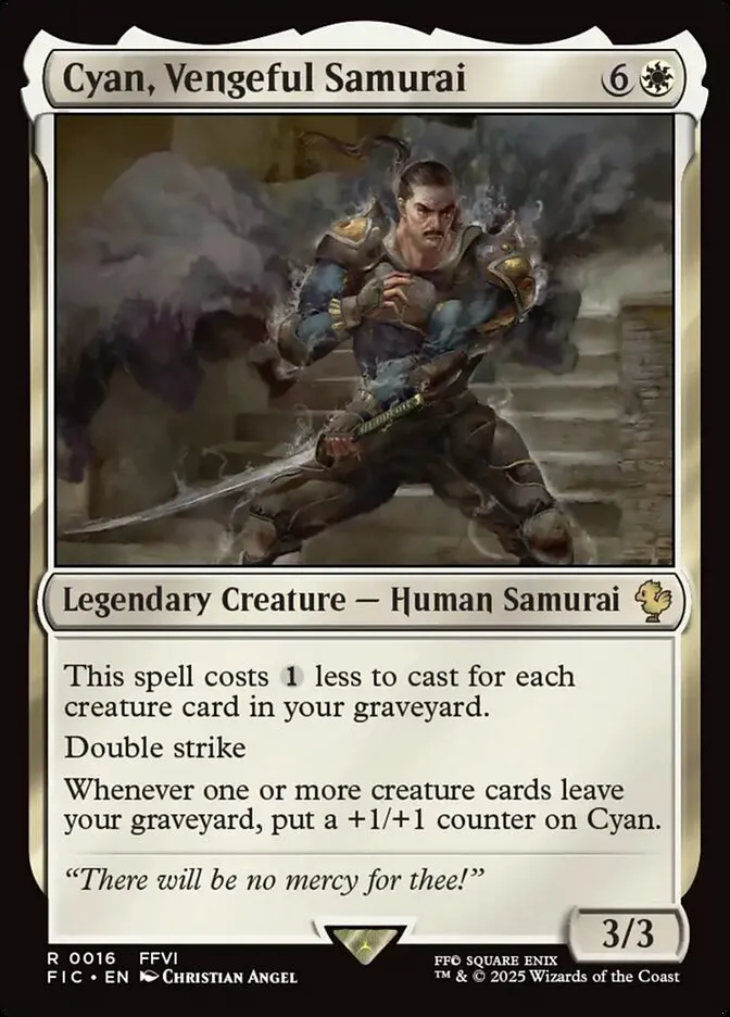 2025 Final Fantasy Commander Cyan, Vengeful Samurai [Foil] rare #16 rare card image