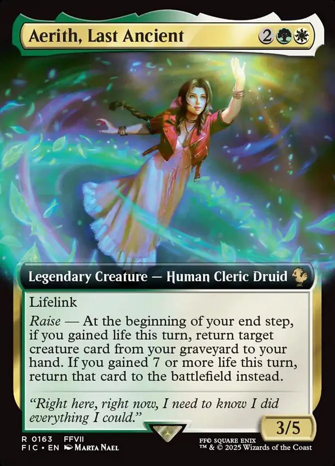 2025 Final Fantasy Commander Aerith, Last Ancient [Extended Art Foil] rare #163 rare card image