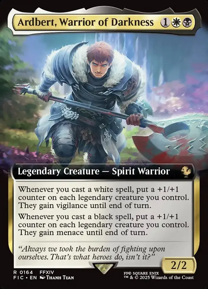 2025 Final Fantasy Commander Ardbert, Warrior of Darkness [Extended Art Foil] rare #164 rare card image