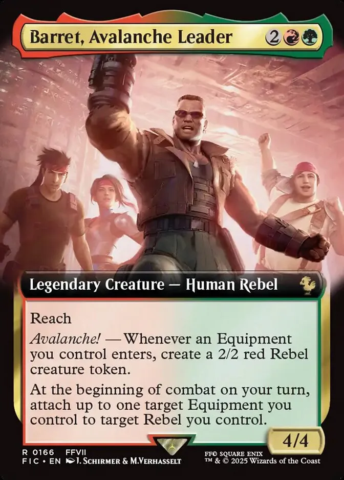 2025 Final Fantasy Commander Barret, Avalanche Leader [Extended Art Foil] rare #166 rare card image