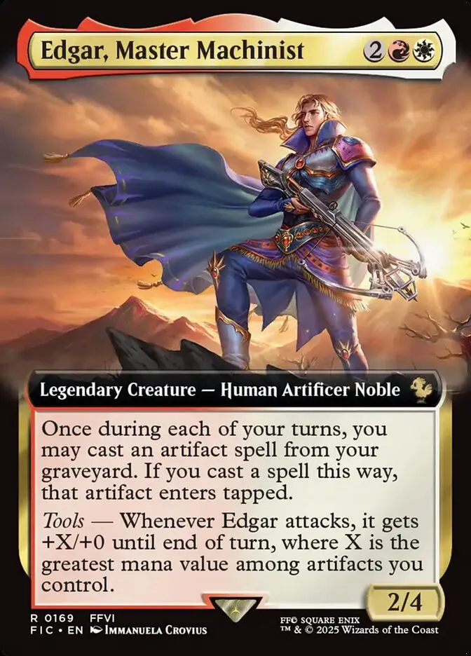 2025 Final Fantasy Commander Edgar, Master Machinist [Extended Art Foil] rare #169 rare card image