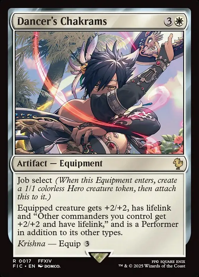 2025 Final Fantasy Commander Dancer's Chakrams [Foil] rare #17 rare card image