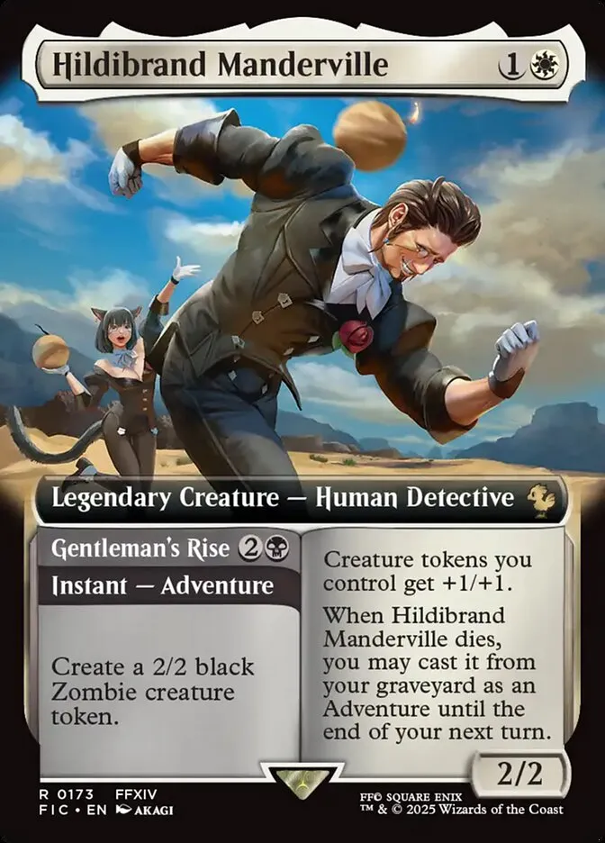 2025 Final Fantasy Commander Hildibrand Manderville // Gentleman's Rise [Extended Art Foil] rare #173 rare card image