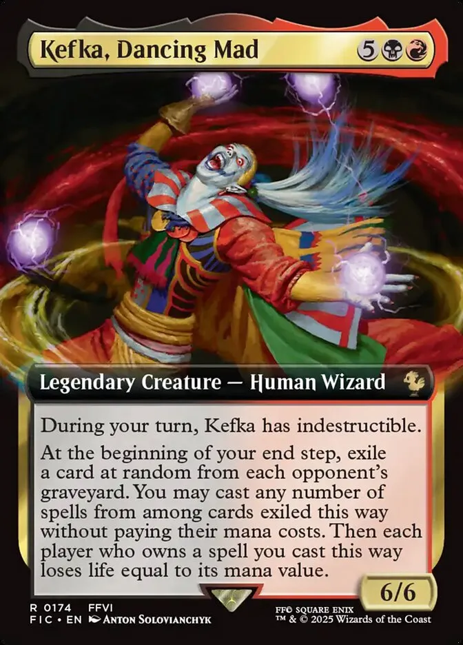 2025 Final Fantasy Commander Kefka, Dancing Mad [Extended Art Foil] rare #174 rare card image