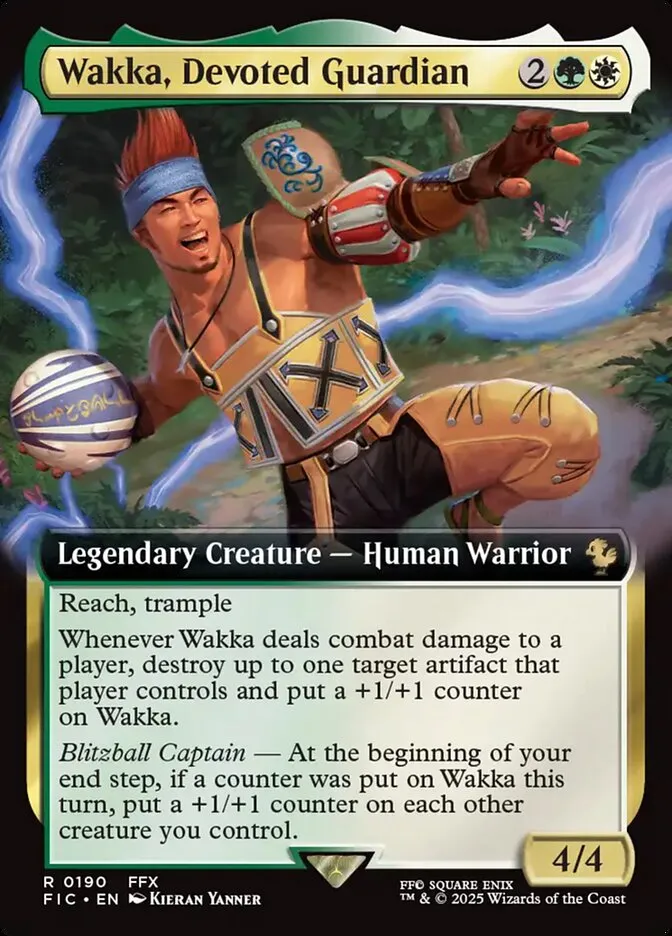 2025 Final Fantasy Commander Wakka, Devoted Guardian #190 rare card image