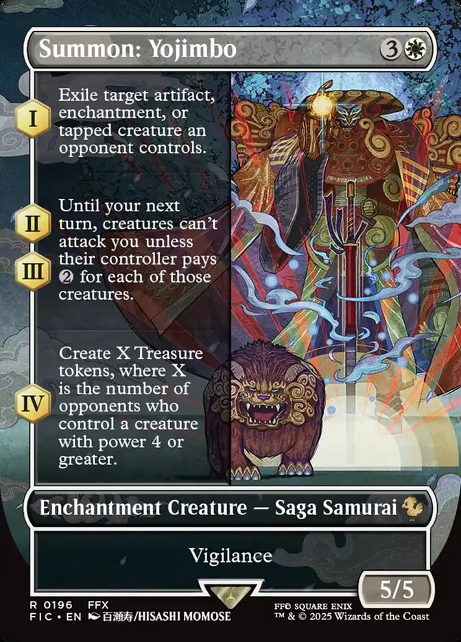 2025 Final Fantasy Commander Summon: Yojimbo [Borderless Foil] rare #196 rare card image