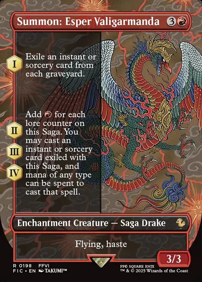 2025 Final Fantasy Commander Summon: Esper Valigarmanda [Borderless Foil] rare #198 rare card image