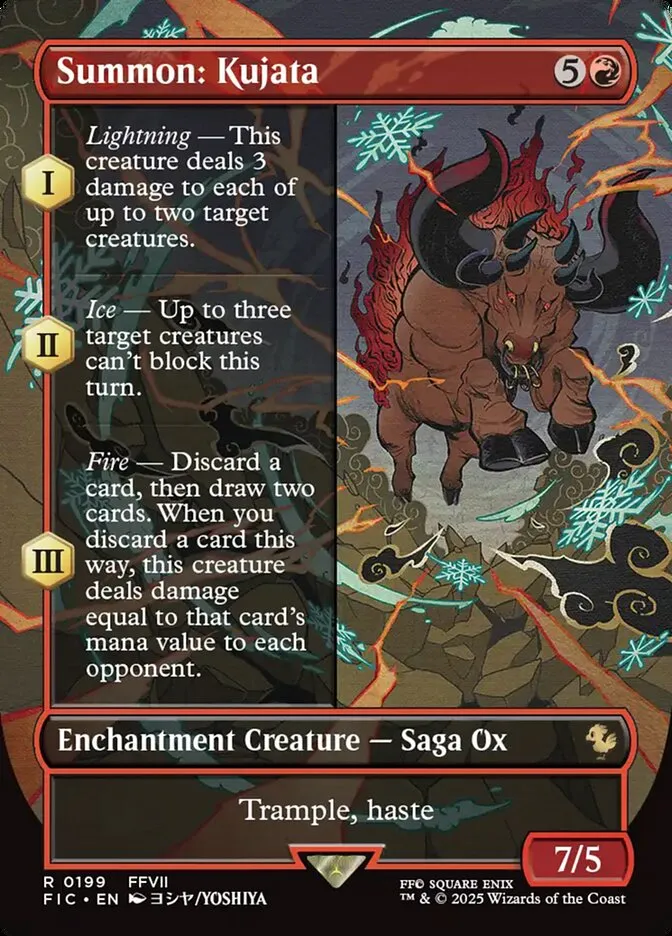 2025 Final Fantasy Commander Summon: Kujata [Borderless Foil] rare #199 rare card image