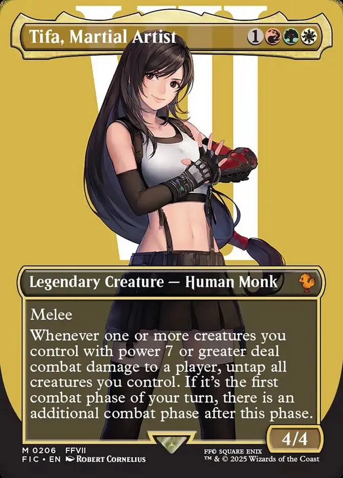 2025 Final Fantasy Commander Tifa, Martial Artist [Borderless Foil] mythic #206 mythic card image