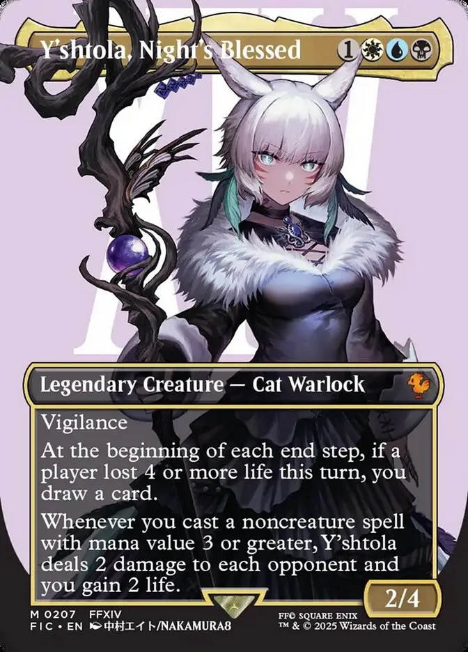 2025 Final Fantasy Commander Y'shtola, Night's Blessed [Borderless Foil] mythic #207 mythic card image
