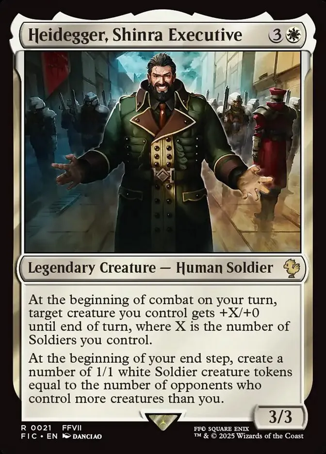 2025 Final Fantasy Commander Heidegger, Shinra Executive [Foil] rare #21 rare card image