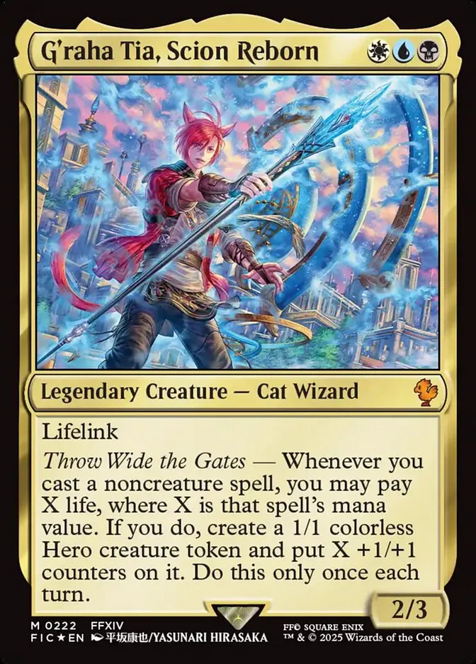 2025 Final Fantasy Commander G'raha Tia, Scion Reborn mythic #222 mythic card image