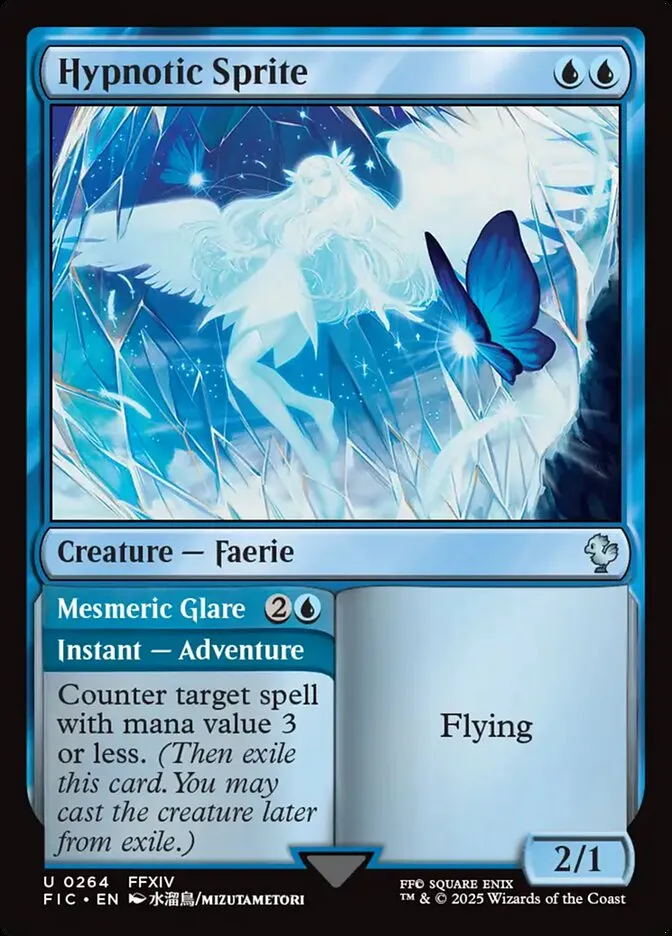 2025 Final Fantasy Commander Hypnotic Sprite // Mesmeric Glare #264 uncommon card image