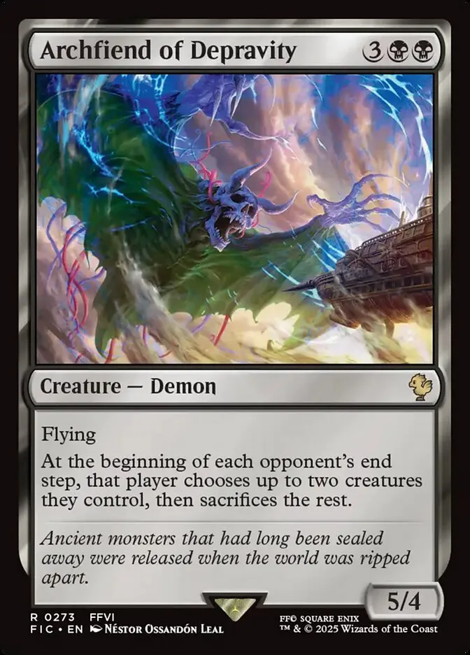 2025 Final Fantasy Commander Archfiend of Depravity #273 rare card image