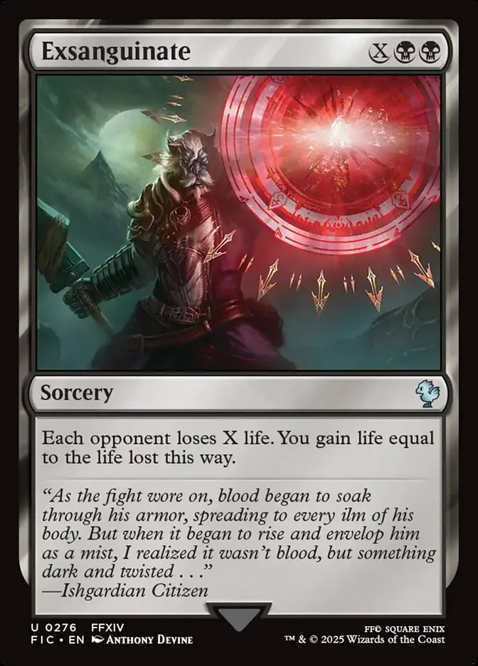 2025 Final Fantasy Commander Exsanguinate #276 uncommon card image