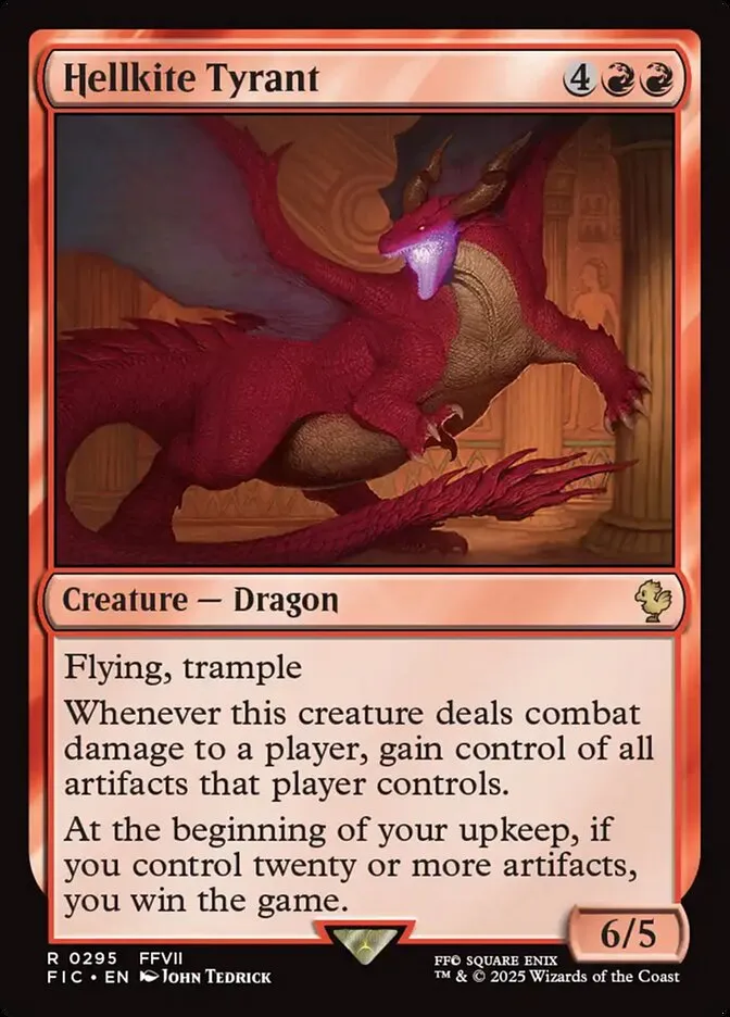 2025 Final Fantasy Commander Hellkite Tyrant rare #295 rare card image