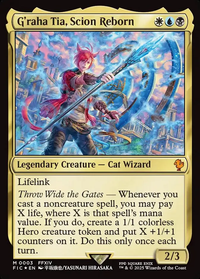 2025 Final Fantasy Commander G'raha Tia, Scion Reborn [Foil] mythic #3 mythic card image
