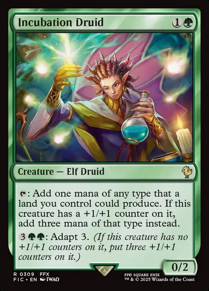 2025 Final Fantasy Commander Incubation Druid #309 rare card image