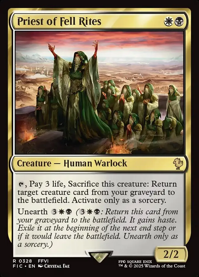 2025 Final Fantasy Commander Priest of Fell Rites #328 rare card image