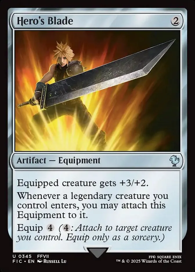 2025 Final Fantasy Commander Hero's Blade uncommon #345 uncommon card image