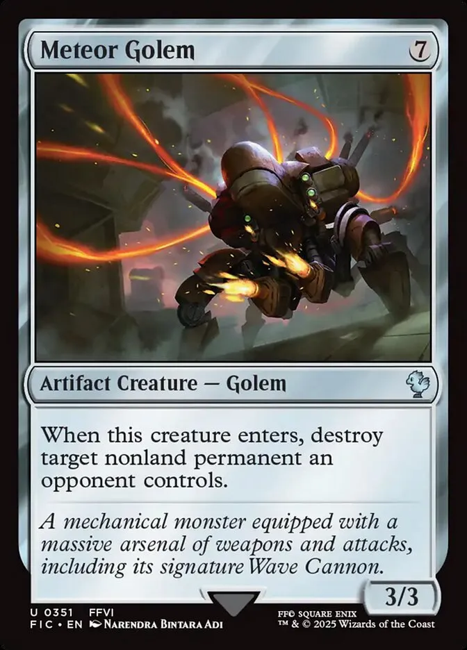 2025 Final Fantasy Commander Meteor Golem uncommon #351 uncommon card image