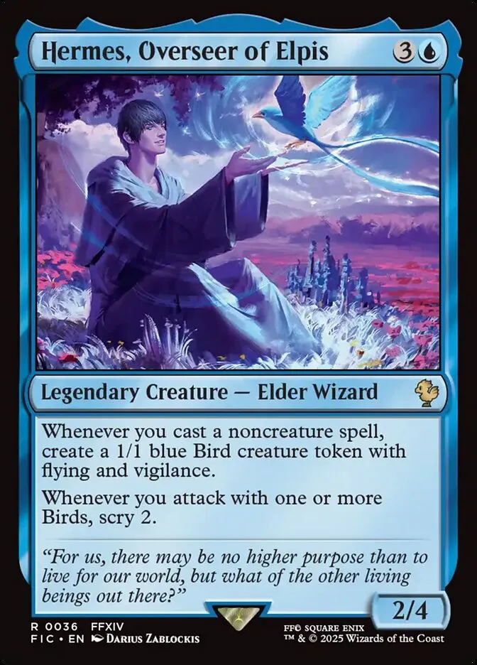 2025 Final Fantasy Commander Hermes, Overseer of Elpis [Foil] rare #36 rare card image