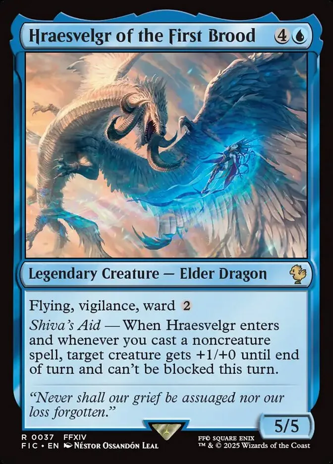 2025 Final Fantasy Commander Hraesvelgr of the First Brood [Foil] rare #37 rare card image