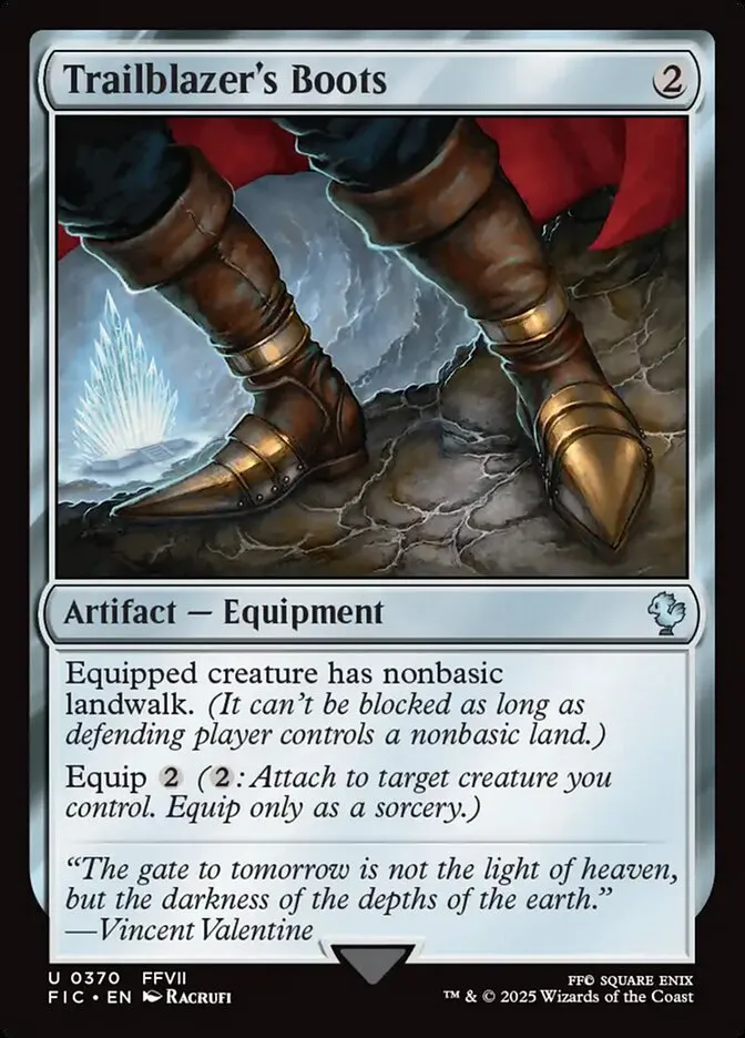 2025 Final Fantasy Commander Trailblazer's Boots #370 uncommon card image
