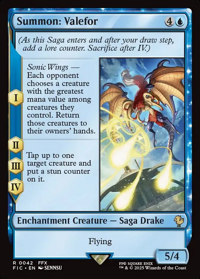 2025 Final Fantasy Commander Summon: Valefor [Foil] rare #42 rare card image