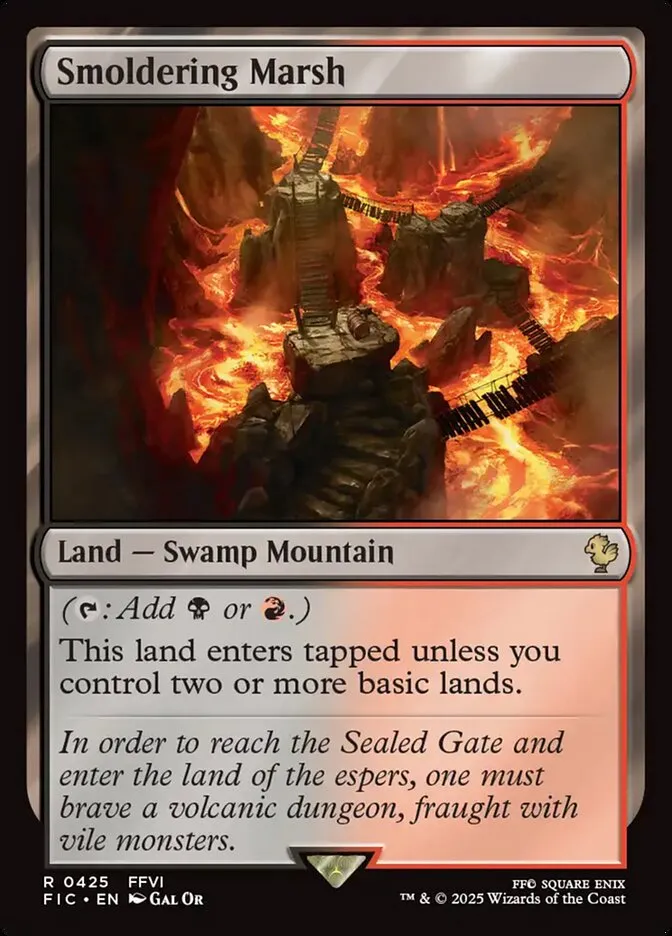 2025 Final Fantasy Commander Smoldering Marsh #425 rare card image