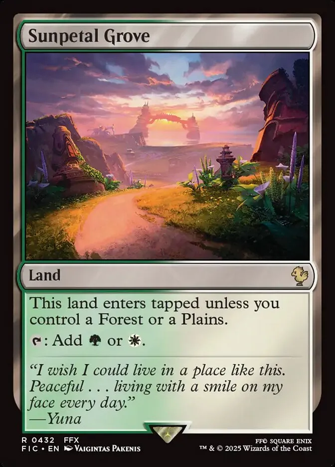 2025 Final Fantasy Commander Sunpetal Grove #432 rare card image